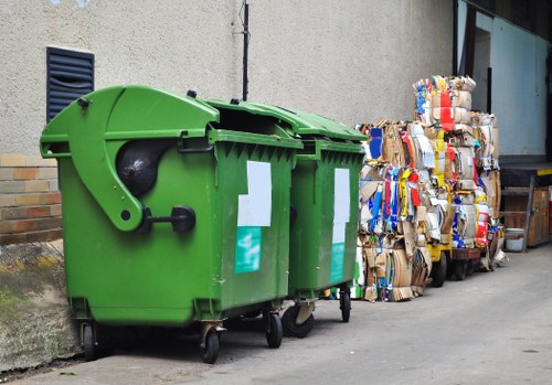 Image showing a missed commercial bin collection with evidence labels